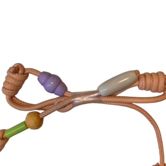 MATMAZEL Aida Shoulder Bag Peach w/ Colourful Bead Strap Vegan Handmade NWT - Picture 11 of 16